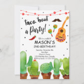 Taco Bout Party Fiesta Watercolor Cactus Invite Einladung (Vorderseite)