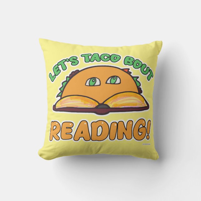 Taco Bout Reading Funny Book Food Art Kissen (Vorderseite)