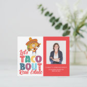 Taco Bout Real Anwesen Foto Marketing Postkarte (Stehend Vorderseite)