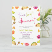 Taco Bout Retirement! Fiesta Retirement Party Einladung (Stehend Vorderseite)