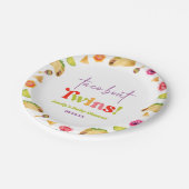 Taco Bout Twins! Fiesta Baby Shower Pappteller (Schrägansicht)