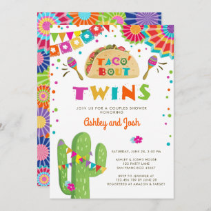 Taco Bout Twins Fiesta Babydusche Einladung