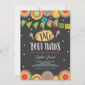 Taco 'Bout Twins Fiesta Twin Baby Shower Einladung (Vorderseite)