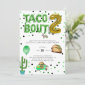 Taco Bout Two | Einladung zum zweiten Geburtstag (Stehend Vorderseite)