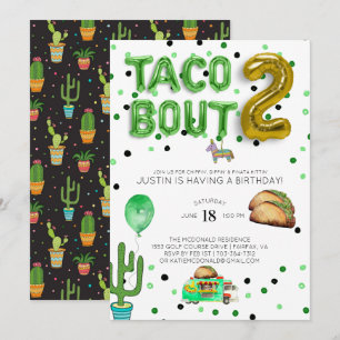 Taco Bout Two   Zweite Geburtstagseinladung Einladung
