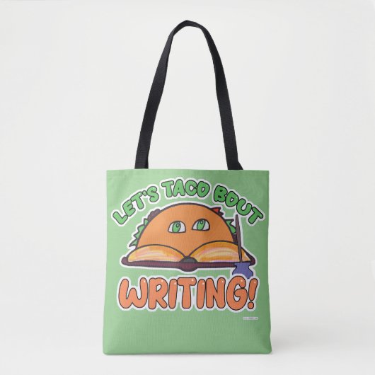 Taco Bout Writer Cartoon Motto Tasche (Vorderseite)