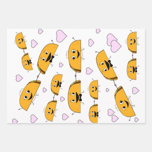 Taco Braut- und Hochzeitsblätter Geschenkpapier Set (Vorderseite)