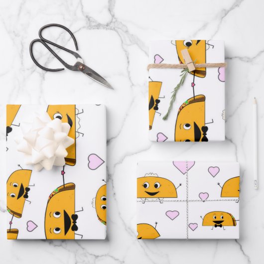 Taco Braut- und Hochzeitsblätter Geschenkpapier Set (Vorderseite)