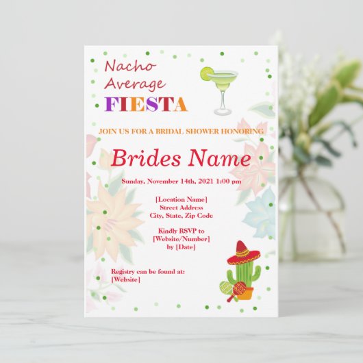 Taco Bridal Dusche Einladung (Stehend Vorderseite)