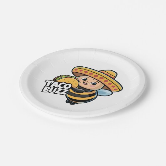 Taco Buzz Bumble Bee Pappteller (Schrägansicht)