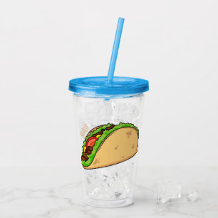 Taco-Cartoon-Abbildung Acryltrinkbecher