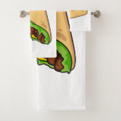 Taco-Cartoon-Abbildung Badhandtuch Set (Insitu)
