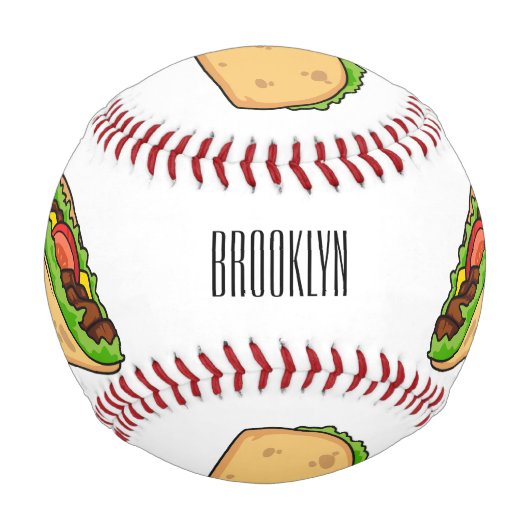 Taco-Cartoon-Abbildung Baseball (Rückseite)