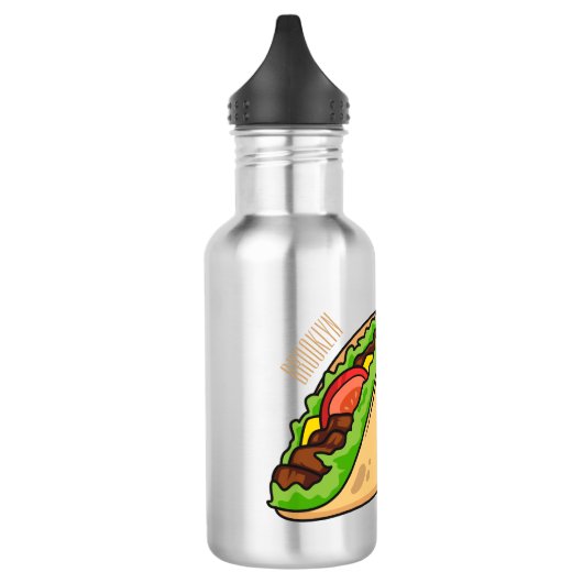 Taco-Cartoon-Abbildung Edelstahlflasche (Links)