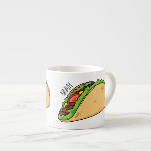 Taco-Cartoon-Abbildung Espressotasse (Vorderseite Rechts)