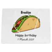 Taco-Cartoon-Abbildung Große Geschenktüte (Vorderseite)