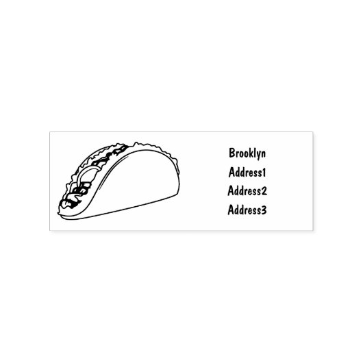 Taco-Cartoon-Abbildung Gummistempel (Prägung)