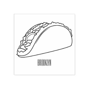 Taco-Cartoon-Abbildung Gummistempel