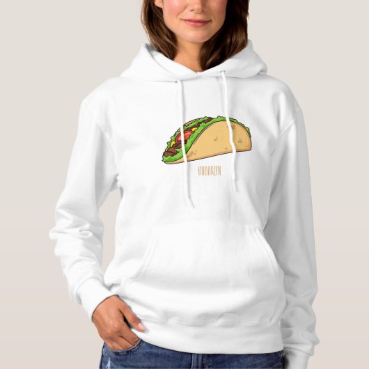 Taco-Cartoon-Abbildung Hoodie (Vorderseite)