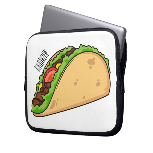 Taco-Cartoon-Abbildung Laptopschutzhülle (Vorderseite Links)