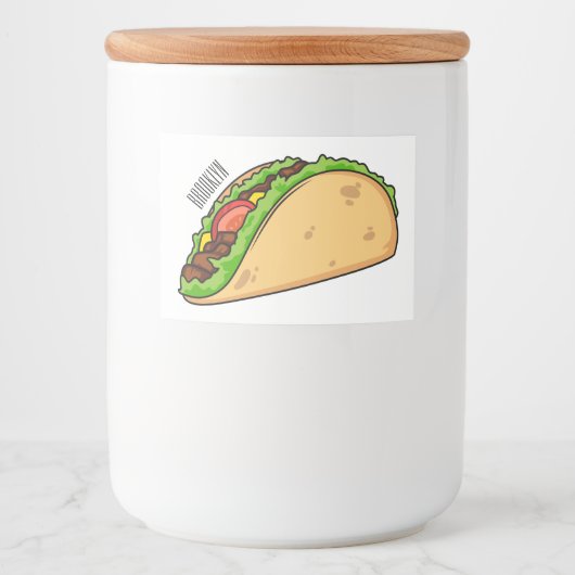 Taco-Cartoon-Abbildung Lebensmitteletikett (Vorderseite)