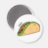 Taco-Cartoon-Abbildung Magnet (Vorderseite/Rückseite)