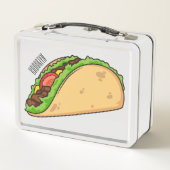 Taco-Cartoon-Abbildung Metall Brotdose (Rückseite)