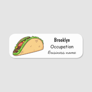 Taco-Cartoon-Abbildung Namensschild