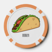 Taco-Cartoon-Abbildung Pokerchips (Rückseite)