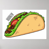 Taco-Cartoon-Abbildung Poster (Vorne)