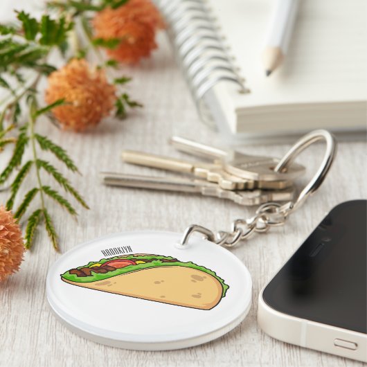 Taco-Cartoon-Abbildung Schlüsselanhänger (Vorderseite rechts)