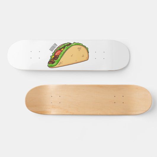 Taco-Cartoon-Abbildung Skateboard (Horizontal)