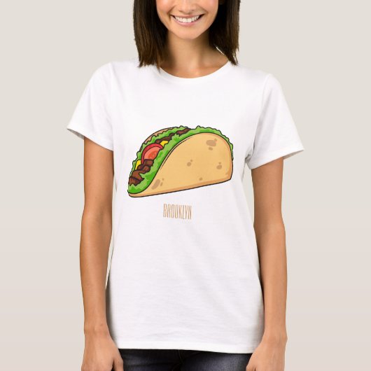 Taco-Cartoon-Abbildung T-Shirt (Vorderseite)