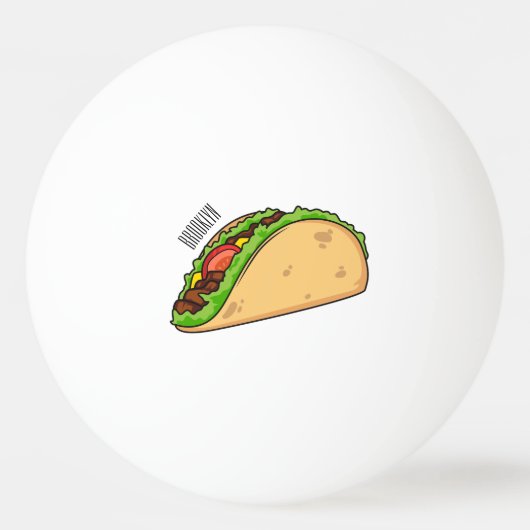 Taco-Cartoon-Abbildung Tischtennisball (Vorderseite)