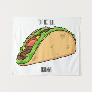 Taco-Cartoon-Abbildung Wandteppich