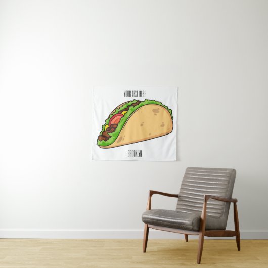 Taco-Cartoon-Abbildung Wandteppich (Beispiel (Horizontal))