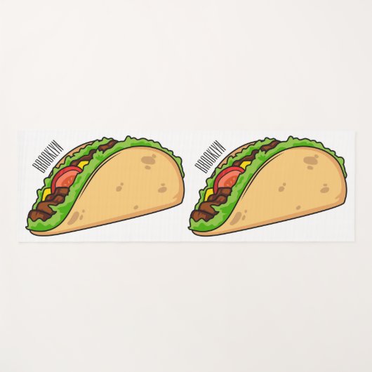Taco-Cartoon-Abbildung Yogamatte (Vorderseite (Horizontal))
