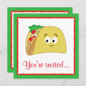 Taco Cartoon Einladung (Vorne/Hinten)