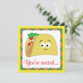 Taco Cartoon Einladung (Stehend Vorderseite)