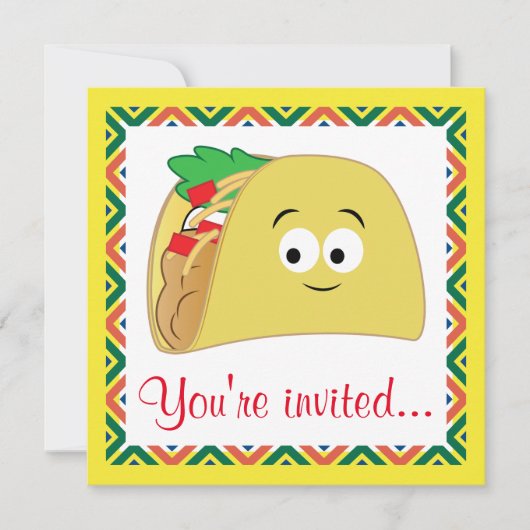 Taco Cartoon Einladung (Vorderseite)