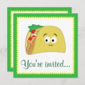 Taco Cartoon Einladung (Vorne/Hinten)