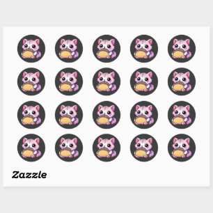 Taco Cat Delight - Kawaii, Tacos, Katzen, niedlich Runder Aufkleber