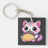 Taco Cat Delight - Kawaii, Tacos, Katzen, niedlich Schlüsselanhänger (Vorderseite)