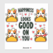 Taco Cat: Eine kulinarische Felinfusion Aufkleber (Blatt)