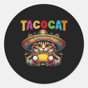 Taco Cat for Women & amp; Kids - Tacocat Cinco de Runder Aufkleber