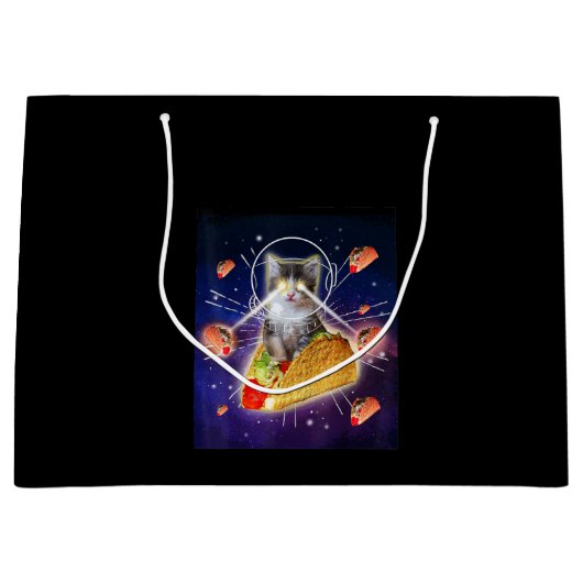 Taco Cat Laser Eyes Große Geschenktüte (Vorderseite)