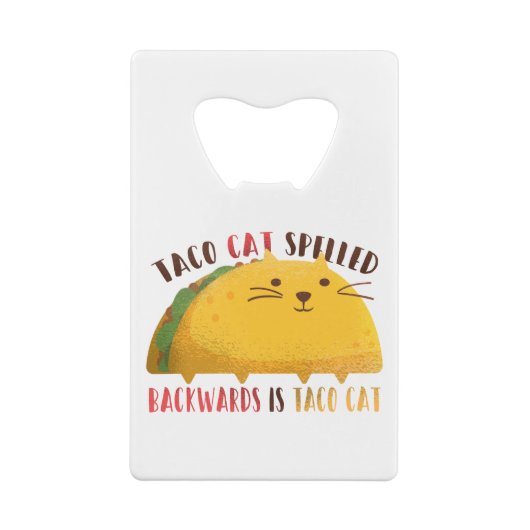 Taco Cat Palindrome Geldbeutel Flaschenöffner (Rückseite)