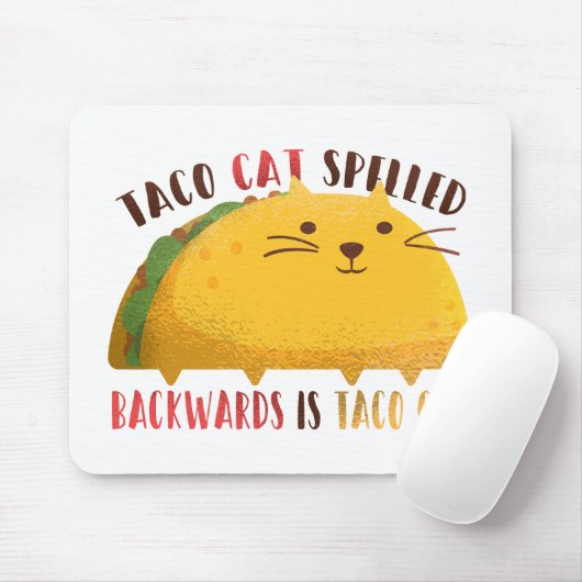Taco Cat Palindrome Mousepad (Mit Mouse)