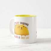 Taco Cat Palindrome Zweifarbige Tasse (Vorderseite Links)