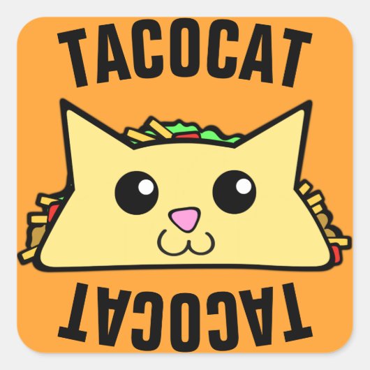 Taco Cat Quadratischer Aufkleber (Vorderseite)